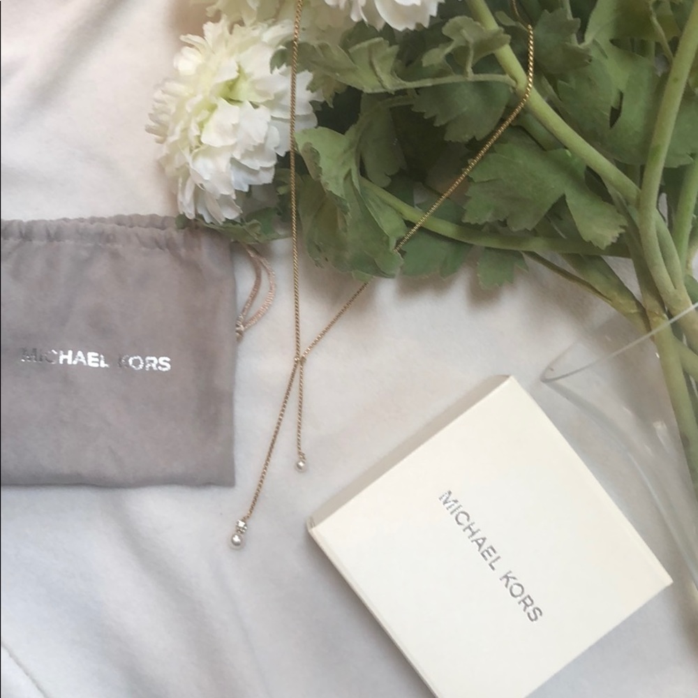 Michael Kors Lariat Pearl Necklace